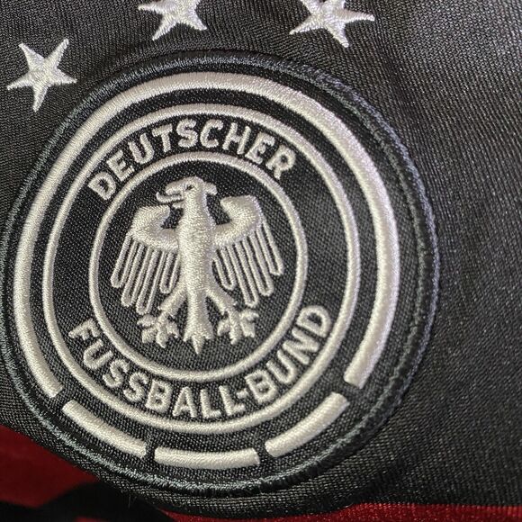 Germany Adidas Away Jersey 2014 World Cup Red Black Stripes Soccer Youth Large - Picture 12 of 12